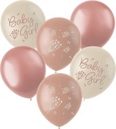 Folat - Ballonnen blooming baby girl - 33 cm - 6 stuks