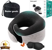 Daster goods® - Nekkussen - Luxe Reiskussen Set - Vliegtuig - Auto - Inclusief Oordoppen en Slaapmasker