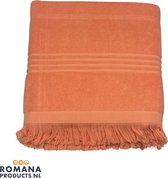 Handdoek | Hamamdoek met één zijde badstof | Terry | Koraal | 100 x 170 CM