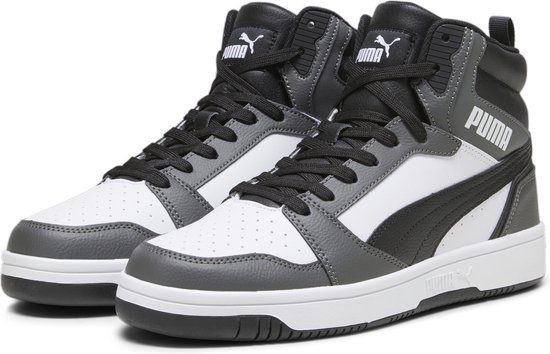 PUMA Rebound v6 Unisex Sneakers - PUMA White-PUMA Black-Shadow Gray - Maat 39