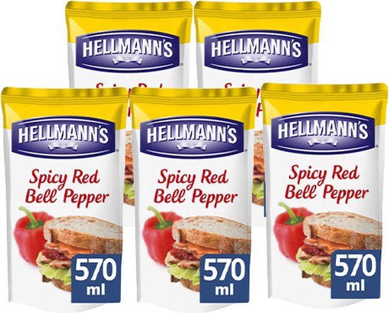 Foto: Hellmann s sandwich saus pittige rode paprika 5x 570ml