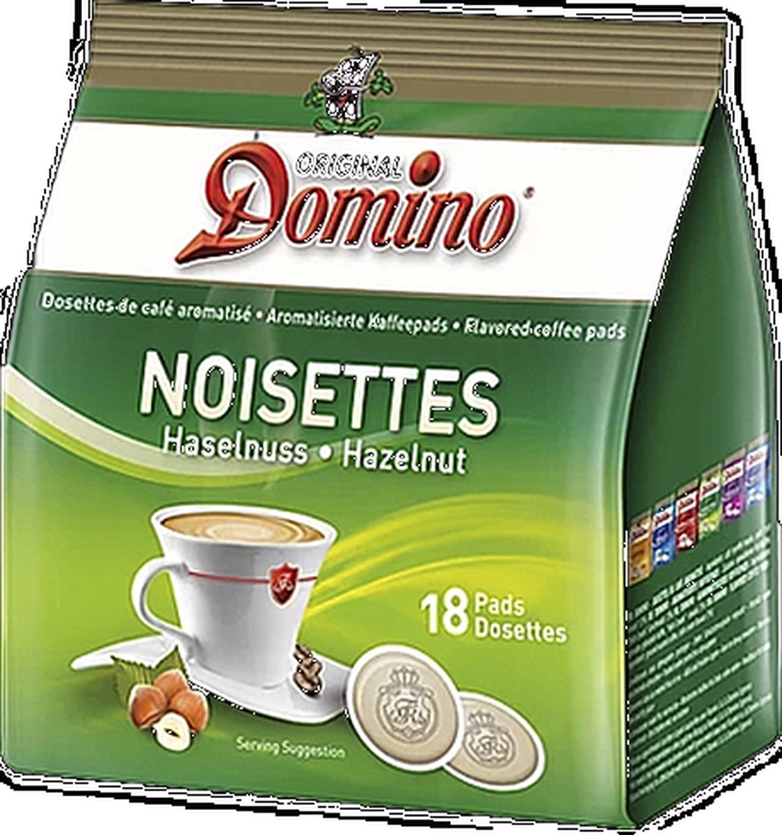 Goedkoopste Domino Noisettes / Hazelnoot - koffiepads - 12 x 18 pads