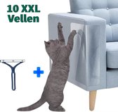 Anti Krab Katten - Anti Krab Vellen - Krabpaal - 10 XXL Vellen - Meubelbescherming - Bankbescherming - Enkelzijdig Klevend - Transparant