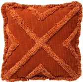 2 x Sierkussens Cognac kleur Maat 45x45 cm.