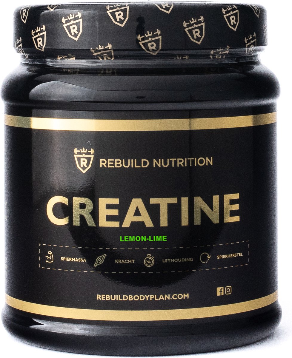 Goedkoopste Rebuild Nutrition Creatine Monohydrate - Lemon-Lime - Poeder - Supplement voor Spieropbouw & Conditie Verbetering - Creatine Monohydraat - 80 doseringen - 400 gram