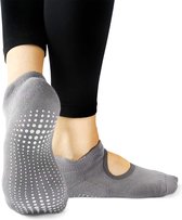 IBBO Shop - Premium Anti Slip Yoga Sokken - katoen sokken - Pilates - Piloxing - Ballet - dans sokken - maat 35 tot 40 - 1 paar - Grijs