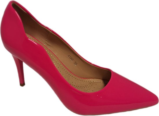 SUPERMODE -PUMPS-LAKLEER-FUCHSIA-HAK 7CM-SIZE 38