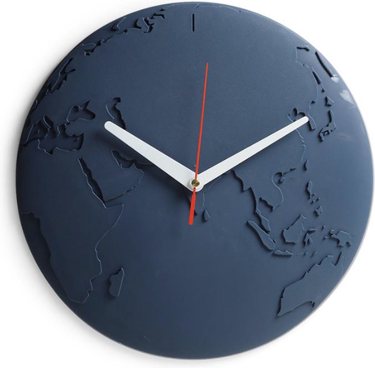 Qualy - Donker Blauw Wandklok “World Wide Waste Clock” W305 x L305 x H34 mm 460 gr