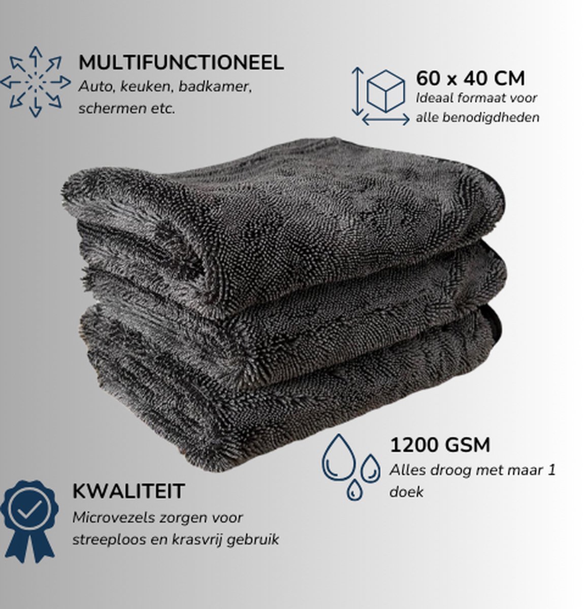 XSHAO Fastdry droogdoek, 4 stuks, 30 x 30 cm, Fastdry droogdoek, autohanddoek voor auto, douchecabine, huishouden, keuken (donkergrijs