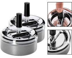 2x PD® Asbak - Asbak voor Buiten en Binnen met Deksel - Roterend - Geen Stank door afgesloten Systeem.