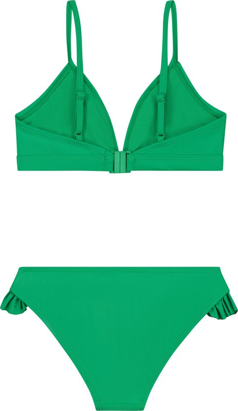 Shiwi Bikini set BLAKE FIXED TRIANGLE SET RUFFLE - tropic green - 146/152