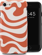 Selencia Hoesje Geschikt voor iPhone 6 / 6s / 7 / 8 / SE (2020) / SE (2022) Hoesje - Selencia Vivid Backcover - Dream Swirl Orange