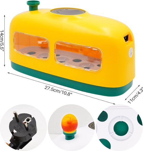 Volautomatische broedmachine, 12 eieren, automatische incubator met eierspatel, led-display, temperatuurcontrole, voor kippen, eenden, ganzen, kalkoenen