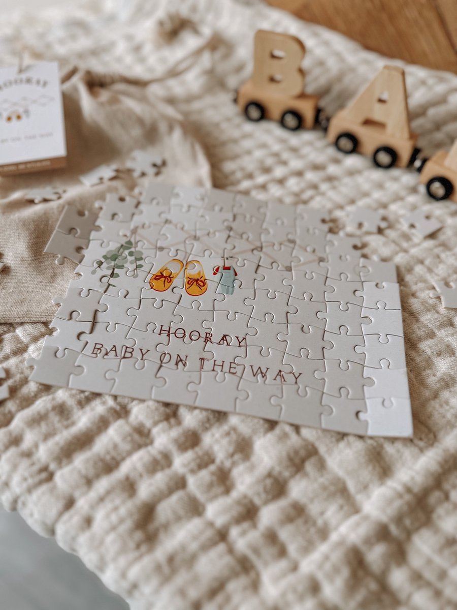 Puzzel Zwangerschapsaankondiging 'Baby on the way' 80 stukjes - LittleConcept.Store