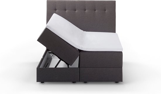 Beter Bed Basic Opbergboxspring Ted met topper Luxe HR - 180 x 200 cm - grijs