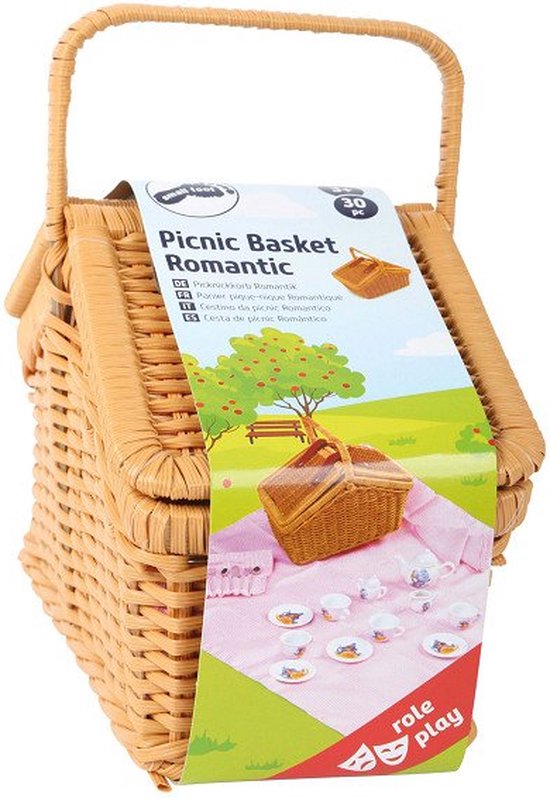 Foto: Small foot houten picknickmand met servies romantisch 30dlg 