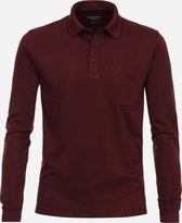 CASA MODA comfort fit polo lange mouw - rood - Maat: 4XL