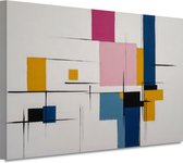 Lijnen schilderijen - Abstracte kunst wanddecoratie - Canvas schilderijen Minimalistisch - Muurdecoratie landelijk - Schilderijen op canvas - Kunst aan de muur 70x50 cm