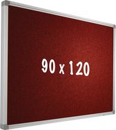Prikbord Camira stof PRO Chandler - Aluminium frame - Eenvoudige montage - Punaises - Rood - Prikborden - 90x120cm