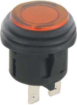 Pressostat - marche / arrêt - 12 volts 20 ampères - éclairage orange - waterproof - taille d'installation Ø 22 mm - contacts coulissants - TCP