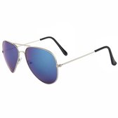 Fako Fashion® - Kinder Pilotenbril - Piloten Zonnebril - Jongens Zonnebril - Meisjes Zonnebril - Zilver - Blauw