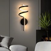 Goeco wandlamp - 40cm - Groot - LED - 16W - 3000K - warmwitte licht - spiraalvormige wandlamp - zwarte - acryl - voor slaapkamer, woonkamer, hal, trap
