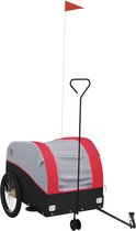 vidaXL - Fietstrailer - 45 - kg - ijzer - zwart - en - rood