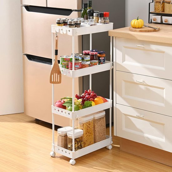 Foto: Trolley op wielen organizer trolley met wielen voor keuken make up badkamer kantoor