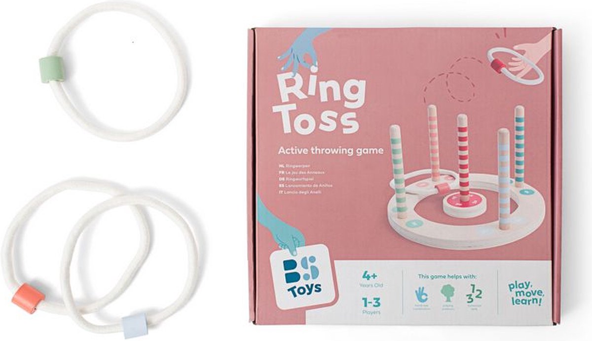BS Toys Ringwerpen Werpspel - Buitenspeelgoed vanaf 4 jaar - Ring Gooien Speelgoed - Werpspel Kinderen - 5 ringen - Werpspel hout - Buiten speelgoed - Buitenspel - Buiten Spellen - Tuin Speelgoed - Houten speelgoed - Cadeau Kind — afbeelding 2