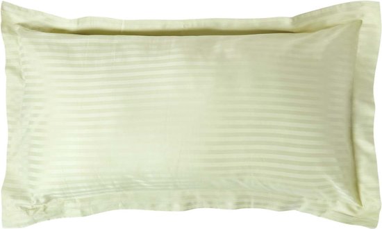 Homescapes Taie d'oreiller rectangulaire coton égyptien 330 fils coloris vert sauge 50 x 90 cm