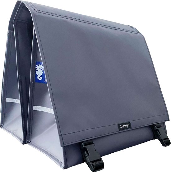 Clarijs sacoche de vélo double XL PVC 46L gris mat