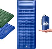 Zelfopblazend, 12 cm, verdikt, campingluchtmatras met voetperspomp, waterdicht, ultralicht, campingmatras voor wandelen, kamperen, woestijn, strand enz. marineblauw