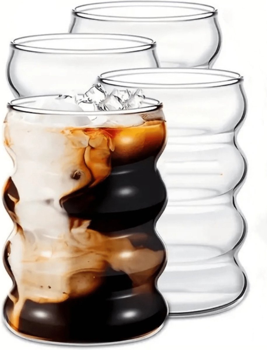 Drinkglazen Set van 4 Bubbelglazen Cocktailglazen Waterglazen Koffieglazen