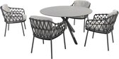 Calpi Locarno dining tuinset 130 cm rond 5 delig HPL Antraciet 4 Seasons Outdoor