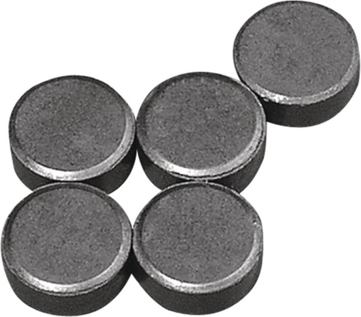 Rayher hobby Magneten rond - grijs - 15x stuks - 13 x 5 mm - Hobby artikelen - Magneetjes