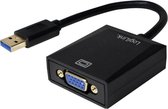 LogiLink UA0231 USB / VGA Adapter [1x USB 3.2 Gen 1 stekker A (USB 3.0) - 1x VGA-bus] Zwart 10.00 cm