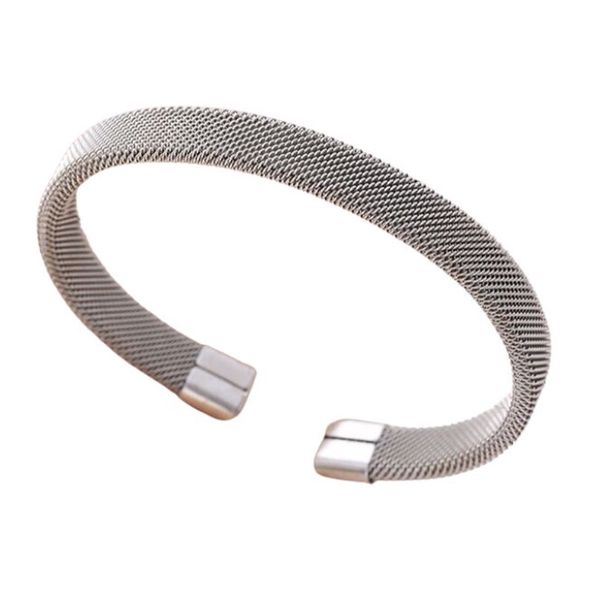 Marama - armband Amanda zilver - bangle - damesarmband - RVS - zilver plated - nikkelvrij - licht buigbaar