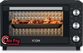 ICQN Mini Oven met Airfryer - 20L - Vrijstaand - Hetelucht Friteuse - 7 Grillfuncties - Timer - 1500W - 80°-230°C - Frituurmand/Bakplaat/Grill/ Kruimellade