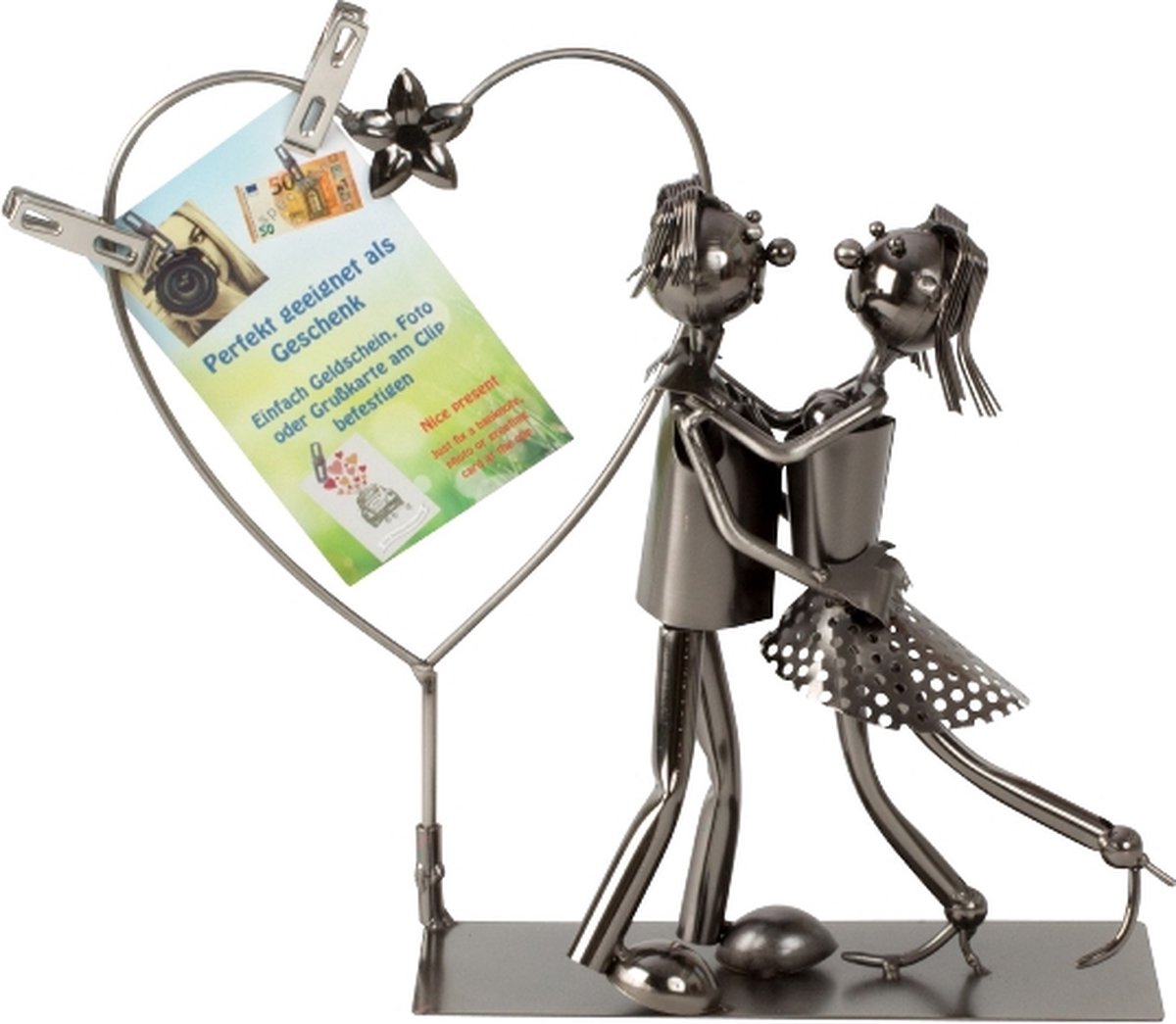 Mel-O-Design kaarthouder liefde - fotohouder - kaartenhouder van metaal - houder voor foto's met liefdeskoppel