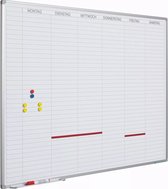 Whiteboard Deluxe Constance - Duits - Emaille staal - Weekplanner - Maandplanner - Jaarplanner - Magnetisch - Wit - 90x120cm