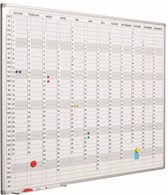 Whiteboard PRO Fermin - Emaille staal - Weekplanner - Maandplanner - Jaarplanner - Magnetisch - Wit - incl. maand/dag/nummerstroken - Duits - 90x120cm