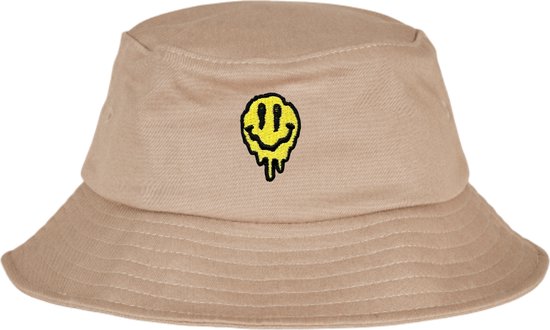 Bucket Hat - Flexfit - Beige - Smeltende Smiley - Kids