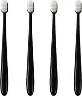 SPAREN: 4x Ultra-fijne tandenborstel - zachte tandenborstel voor diepere reiniging - Tandenborstel met 10.000 haren - zacht, een massage voor je tanden - zwart