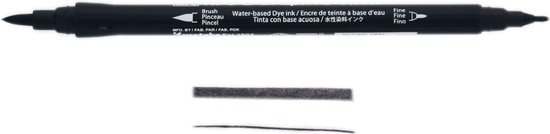 ZIG Art & Graphic Twin Tip brush marker - Natural Gray