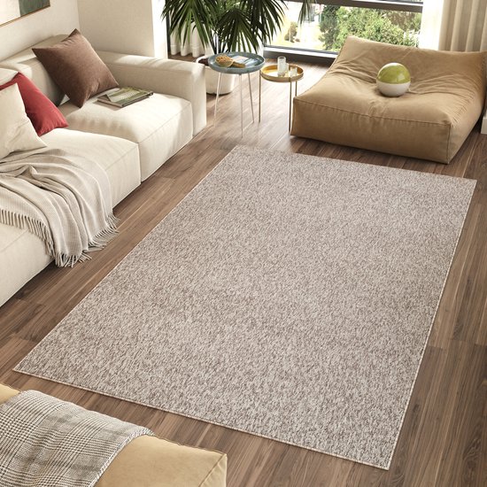 Tapiso Nizza Vloerkleed Zilver Laagpolig Antislip Waasbaar Tapijt Maat- 160x220