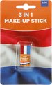 Koningsdag Schmink Stick | Nederlandse Vlag Kleuren WK Voetbal 2024 & Koningsdag Accessoires | 3 cm - Rood, Wit & Blauw