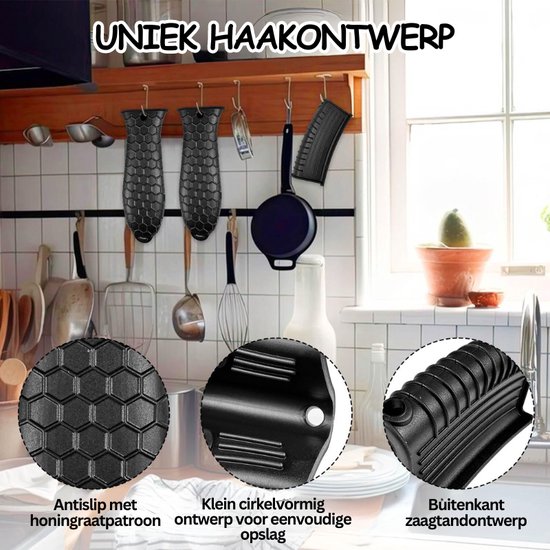 3 paar siliconen potgrepen, flexibele hulpgreep, hittebestendige siliconen hot handle houderhoes, panhandgrepen covers voor gietijzeren woks koekenpannen bakplaten pannen pannenhouders (zwart, 3 maten 3 paar siliconen potgrepen, flexibele hulpgreep, hittebestendige siliconen hot handle houderhoes, panhandgrepen covers voor gietijzeren woks koekenpannen bakplaten pannen pannenhouders (zwart, 3 maten