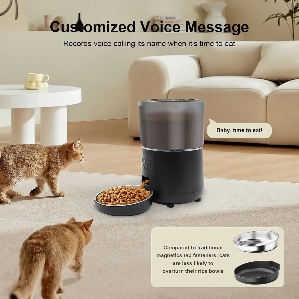 Automatische Kattenvoeder met WiFi en App-Bediening 4L - afbeelding 3