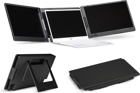 Foto: Nomadius portable monitor sleeve 13 inch 2k ultra lichtgewicht en dun draagbare monitor voor laptop met ingebouwde kick stand usb c hdmi extra scherm laptop ips display draagbaar laptop beeldscherm uitbreider plug play