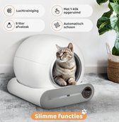 BlueTime - Zelfreinigende Kattenbak - Automatische Kattenbak - Inclusief App & Led touch - 65L - XXL- Electrische Kattenbak- Geurloze kattenbak